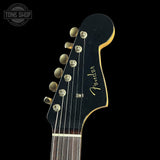 Headstock of Fender Custom Shop 1962 Jazzmaster Journeyman Relic Black.