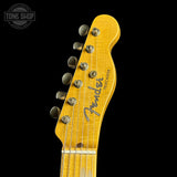 Headstock of Fender Custom Shop 50S Thineline Telecaster Journeyman Relic Aged Candy Apple Red.