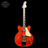 Full frontal of Used 1967 Fender Coronado II Cherry Red.