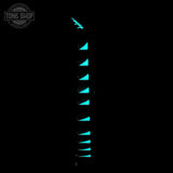 Glowing inlays on fretboard of Jackson Custom Shop TSG Illuminati SL2H FR Kawasabi Green.