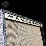 Panel of Magnatone Twilighter Custom 2x12 Combo Tooled Black Western Leather.