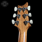 Back of headstock of PRS 40th Anniversary Custom 24-08 Semi-Hollow Limited Faded Whale Blue Natural Back.