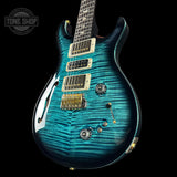 Front angle of PRS Special Semi-hollow Cobalt Smokeburst 10 Top Birds.