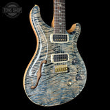 Front angle of PRS 40th Anniversary Custom 24-08 Semi-Hollow Limited Faded Whale Blue Natural Back.
