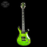 Full front of PRS Wood Library DGT 10 Top Eriza Verde Smokeburst Swamp Ash Maple/Ebony.
