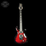 Full front of PRS Custom 24 Floyd 10 Top Fire Smokeburst.