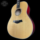 Front angle of Taylor 2025 Namm Custom #35 Grand Pacific Big Leaf Maple.