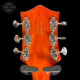 Back of headstock of Used 2011 Gretsch Electromatic G5120 Orange Humbuckers.
