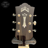 Headstock of Used 2023 Guild OM-150ce Acoustic.