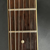 Frets and fretboard of Vintage 1968 Guild Starfire III Red.