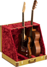 Front angle of Fender Classic Series Case Stand Tweed 3 Guitar.