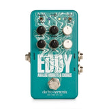 Top down of EHX Electro-Harmonix Eddy Analog Vibrato & Chorus.