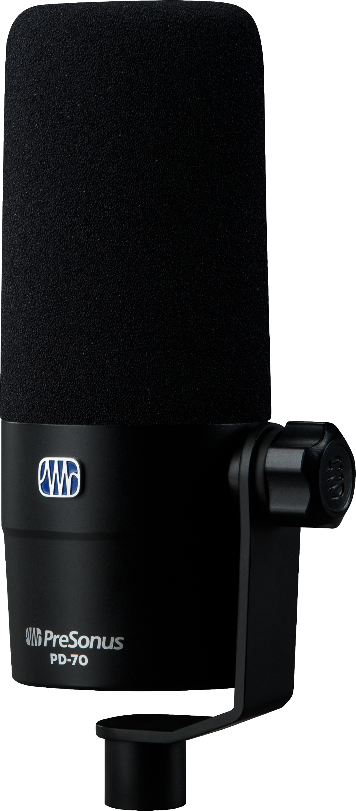 Right angle of PreSonus PD-70 Broadcast Dynamic Microphone.