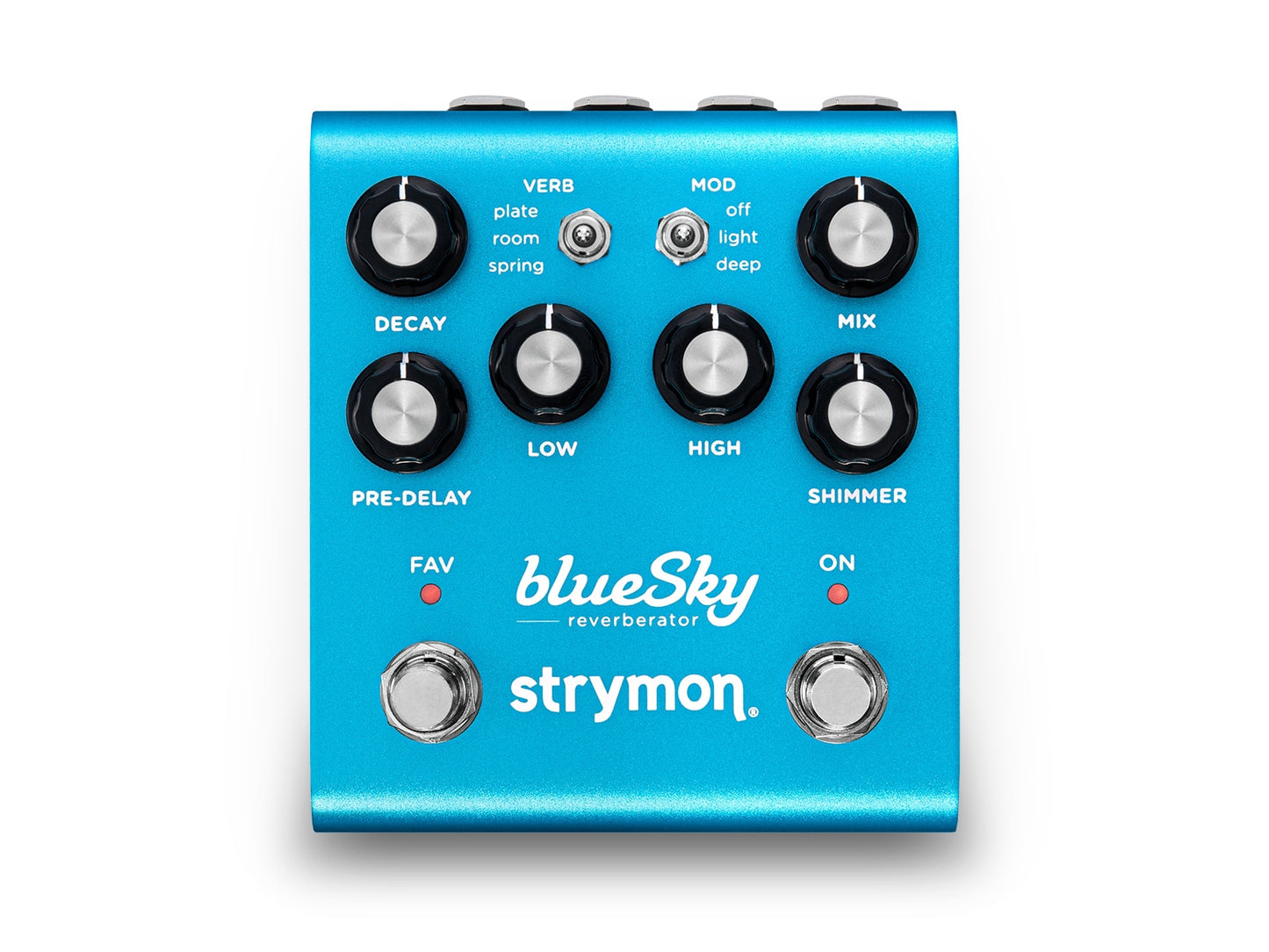 Top down of Strymon blueSky Reverberator Pedal V2.