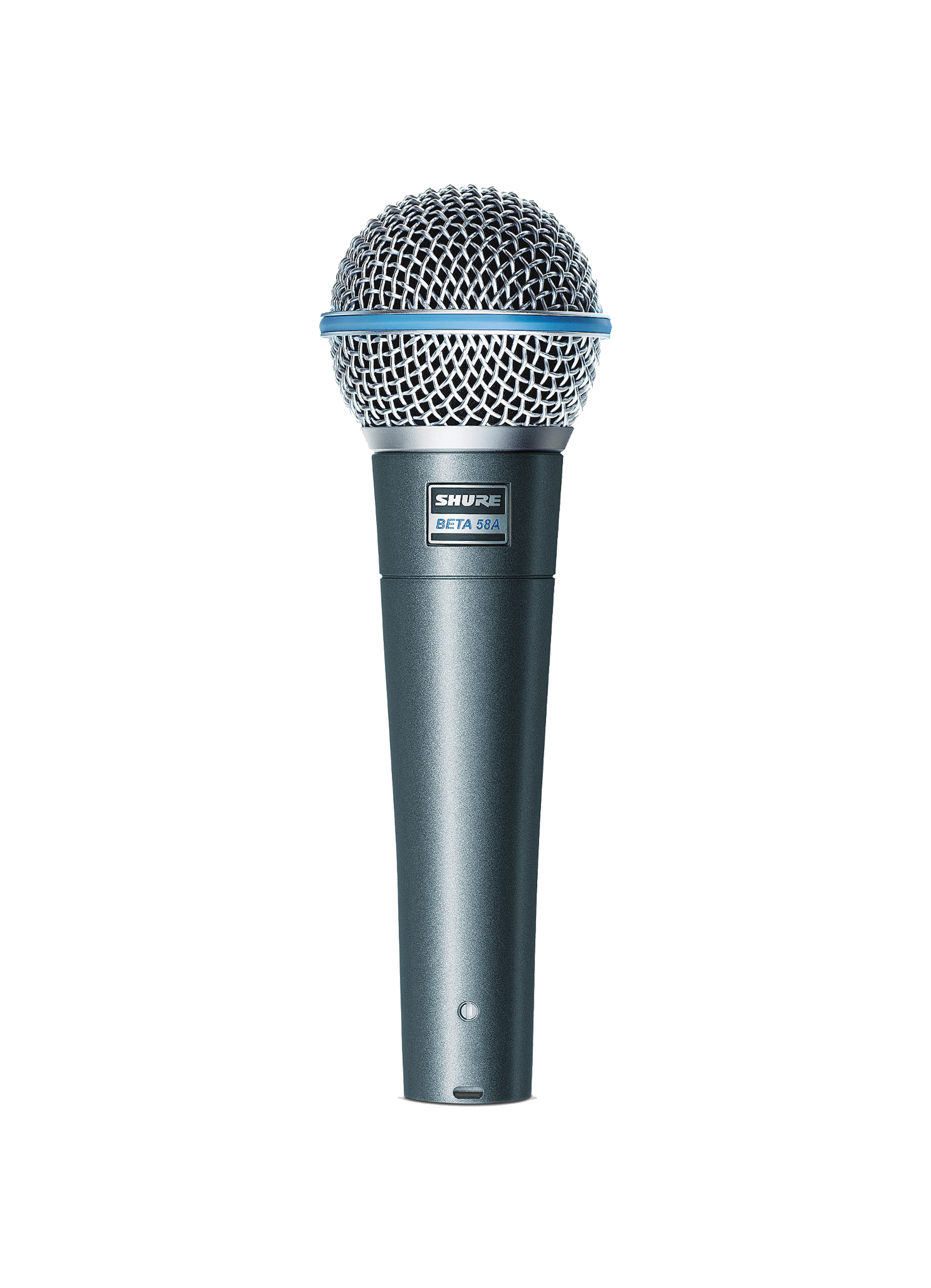 Full frontal of Shure BETA 58A Supercardioid Dynamic Microphone.