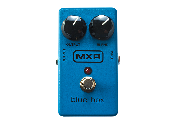Top down of MXR M103 Blue Box Octave Fuzz.