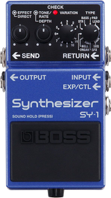 Top down of Boss SY-1 Synthesizer.