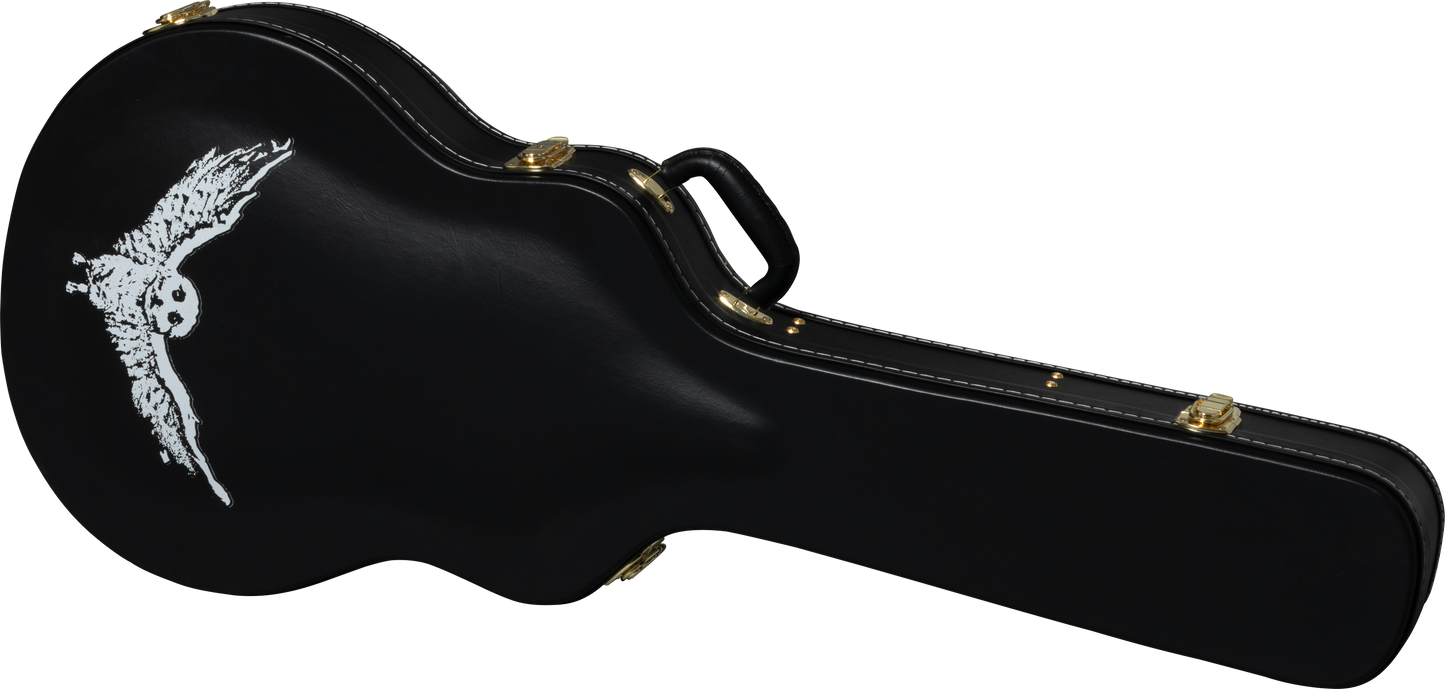 Case of Epiphone Jim James ES-335 Seventies Walnut.