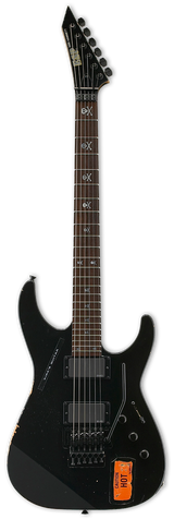 Full frontal of ESP KH-2 Vintage Kirk Hammett Signature Series Distressed Black.