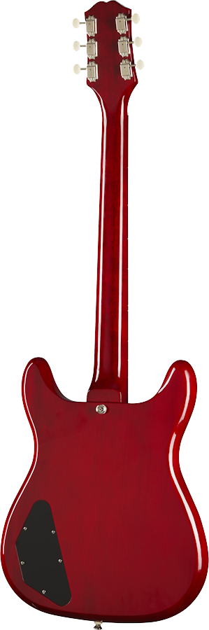 Back of Epiphone Crestwood Custom Tremotone Cherry.