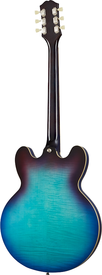 Back of Epiphone ES-335 Figured Blueberry Burst.
