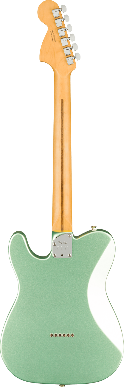 Back of Fender American Professional II Telecaster Deluxe MP Mystic Surf Green.