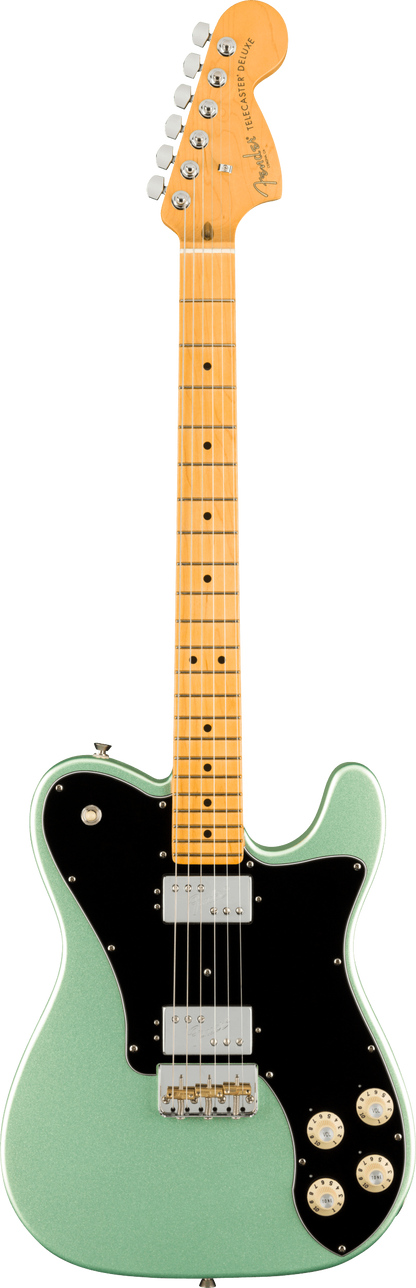 Full frontal of Fender American Professional II Telecaster Deluxe MP Mystic Surf Green.