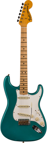 Full frontal of Fender Custom Shop Limited Edition '68 Strat Journeyman Relic Aged Ocean Turquoise.