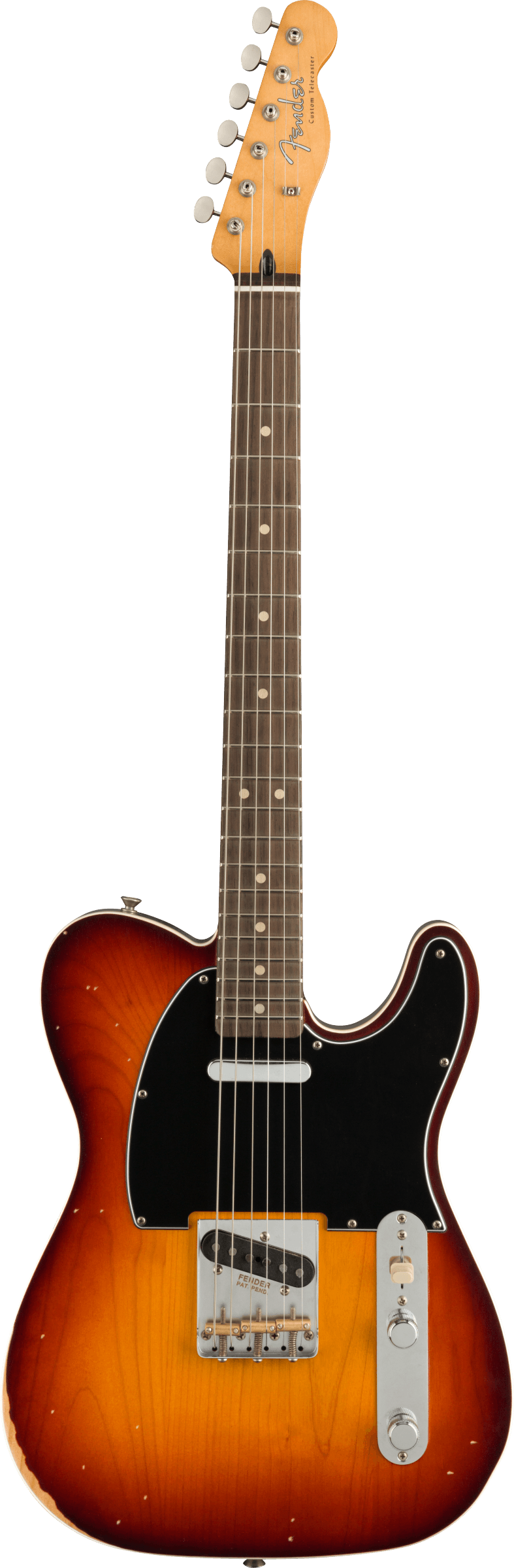 Full frontal of Fender Jason Isbell Custom Telecaster RW 3-Color Chocolate Burst.