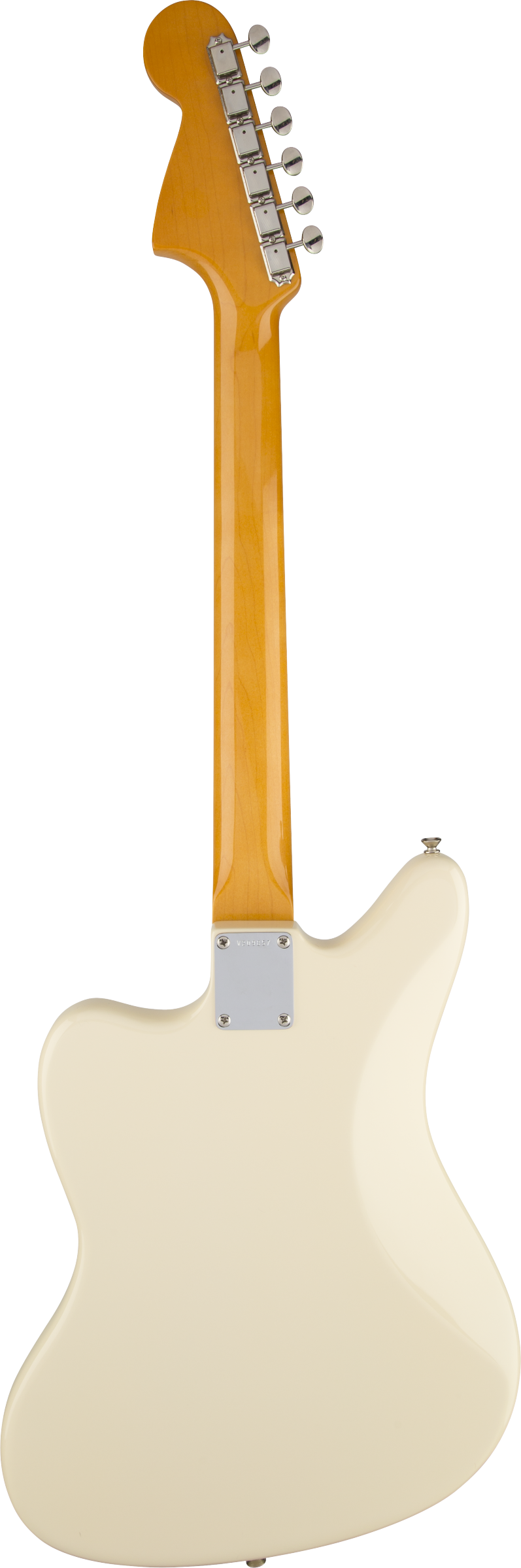 Back of Fender Johnny Marr Jaguar RW Olympic White.