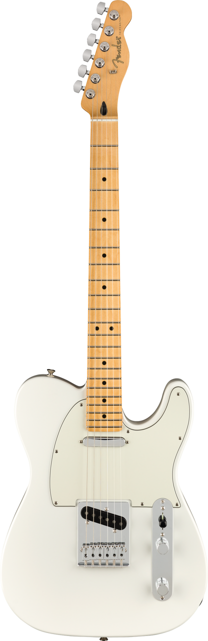 Full frontal of Fender Player Telecaster MP Polar White.