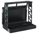 Front left angle of Gator GTRSTD4 Rack Style guitar stand Folds into case.