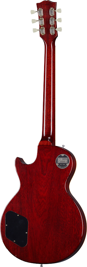 Back angle of Gibson Custom Shop 1958 Les Paul Standard Reissue Murphy Lab Light Aged Lemon Burst.