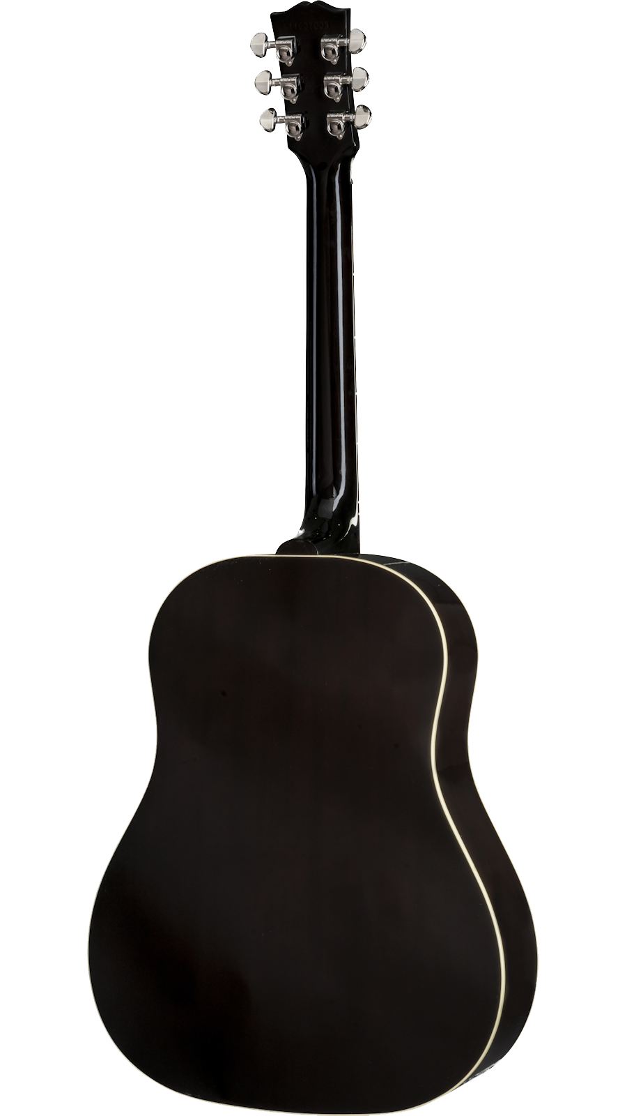 Back of Gibson J 45 Standard acoustic guitar in Sunburst color Tone Shop Guitars Dallas TX