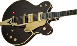 Close up of Gretsch G6122T-62 Vintage Select Edition '62 Chet Atkins Country Gentleman w/Bigsby TV Jones Walnut Stain body.