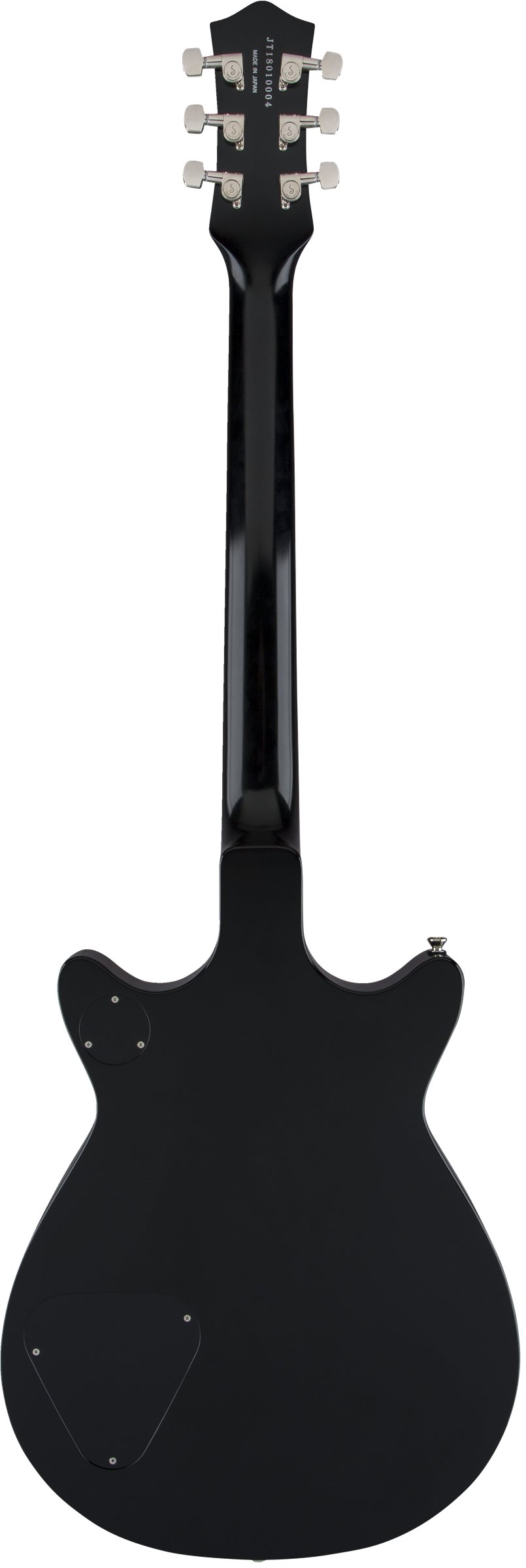 Back of Gretsch G6131T-MY Malcolm Young Signature Jet Ebony Fingerboard Natural.