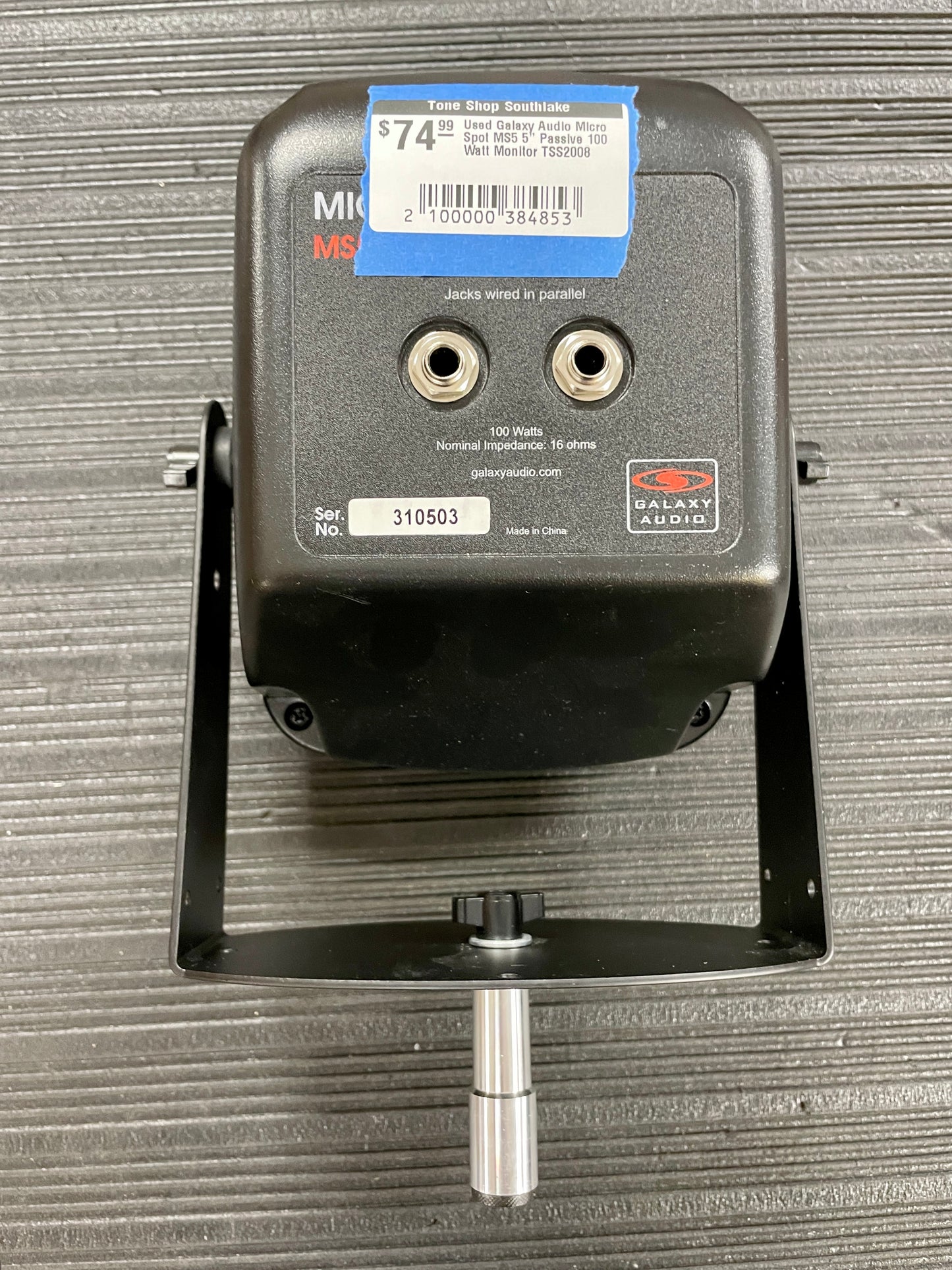 Back of Used Galaxy Audio Micro Spot MS5 5" Passive 100 Watt Monitor TSS2009.