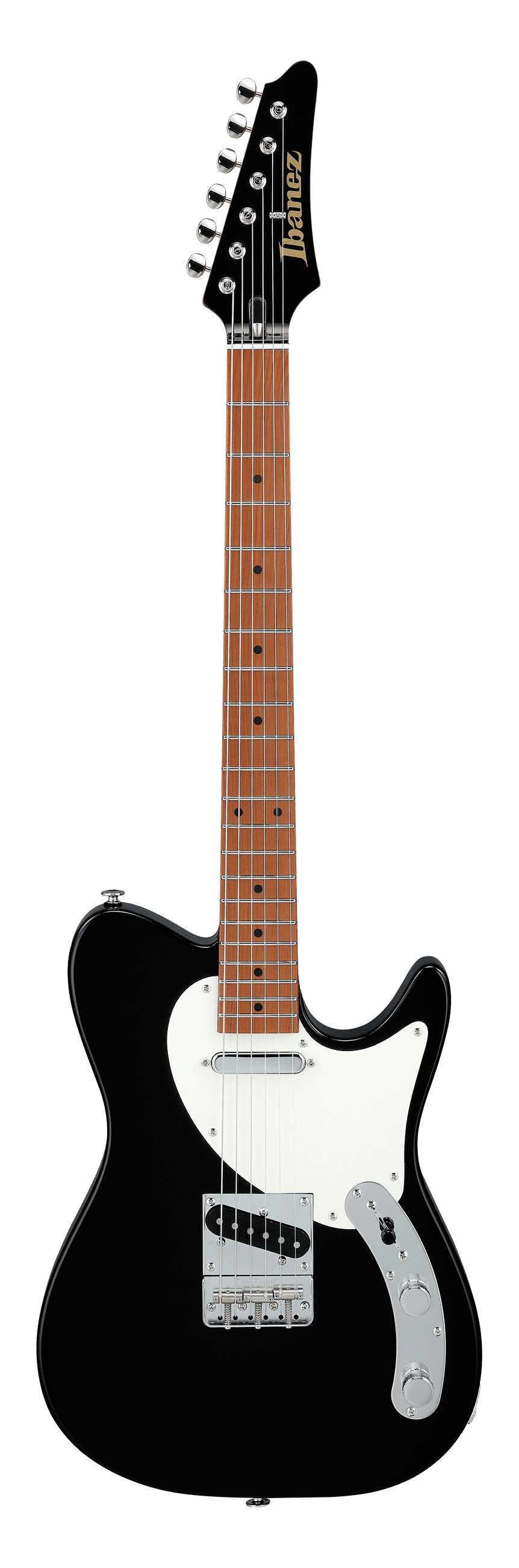 Full frontal of Ibanez FLATV1 Josh Smith Signature Black.