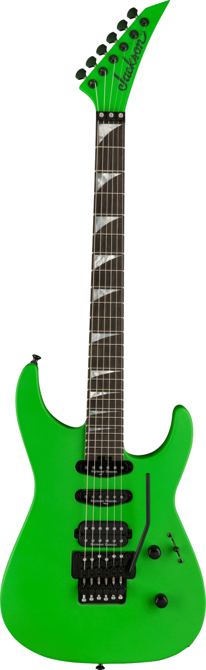 Full frontal of Jackson American Series Soloist SL3 Satin Slime Green.