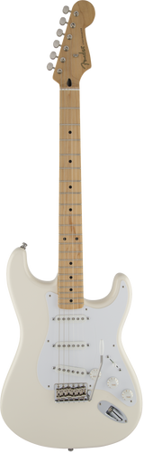 Full frontal of Fender Jimmie Vaughn Tex-Mex Strat MP Olympic White.
