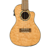 Lanikai QM-NACEC Concert Cutaway Electric Ukulele Quilted Maple Natural Stain w/bag