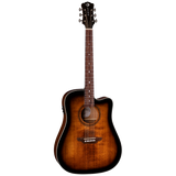 Luna Art Vintage Dread Solid Top CAW A/E Distressed Brownburst