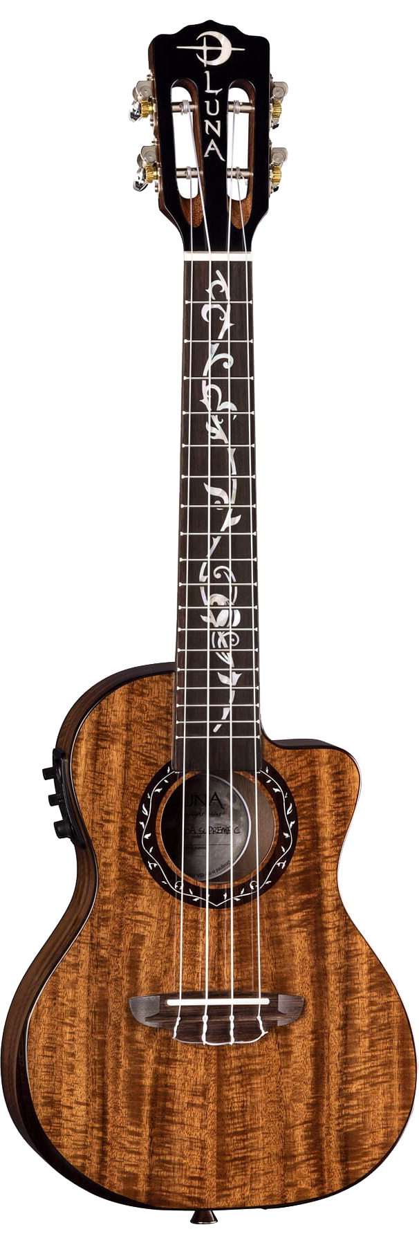 Luna Uke Vineyard Koa Bevel Concert w/Preamp w/bag