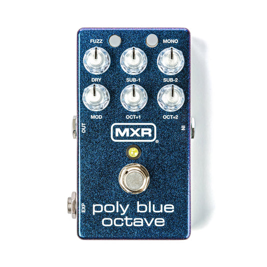Top down of MXR M306 Poly Blue Octave.