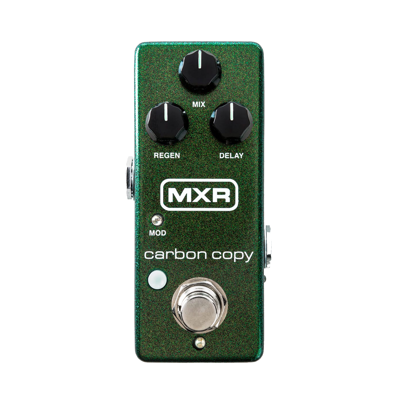 Top down of MXR M299 Carbon Copy Mini Analog Delay.