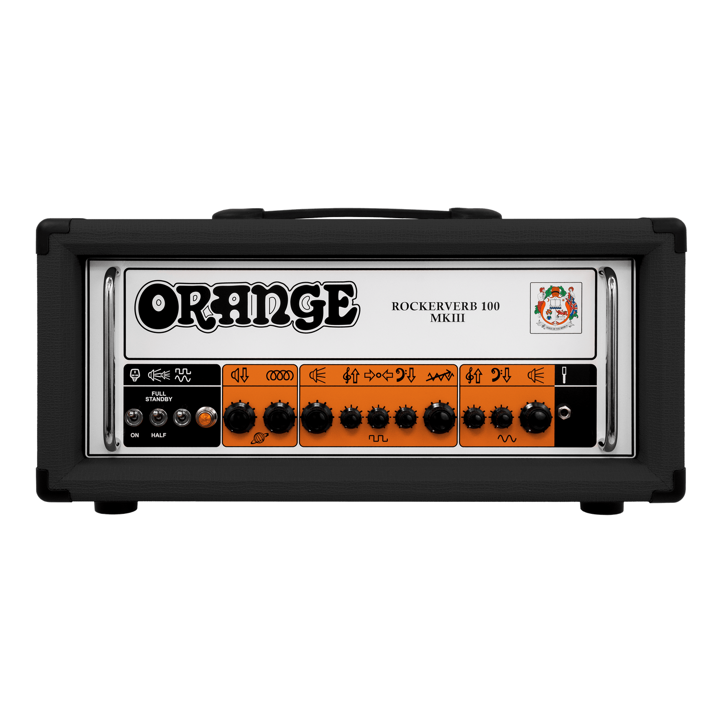 Front of Orange Rockerverb 100 MKIII 100-watt 2-channel Tube Head - Black.