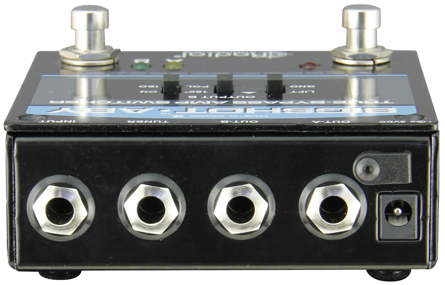 Back of Radial TONEBONE BIGSHOT ABY w/LEDs.