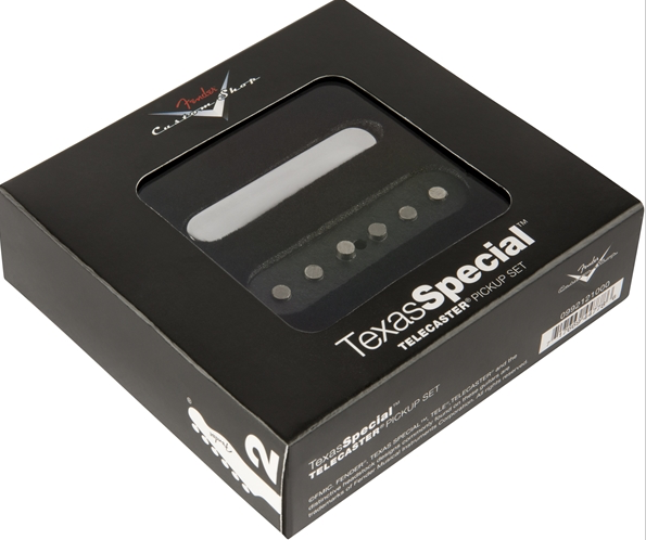 Front angle of Fender Custom Shop Texas Special Telecaster Pickups packaging.