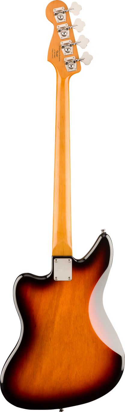 Back of Squier Classic Vibe Jaguar Bass 3-Color Sunburst.