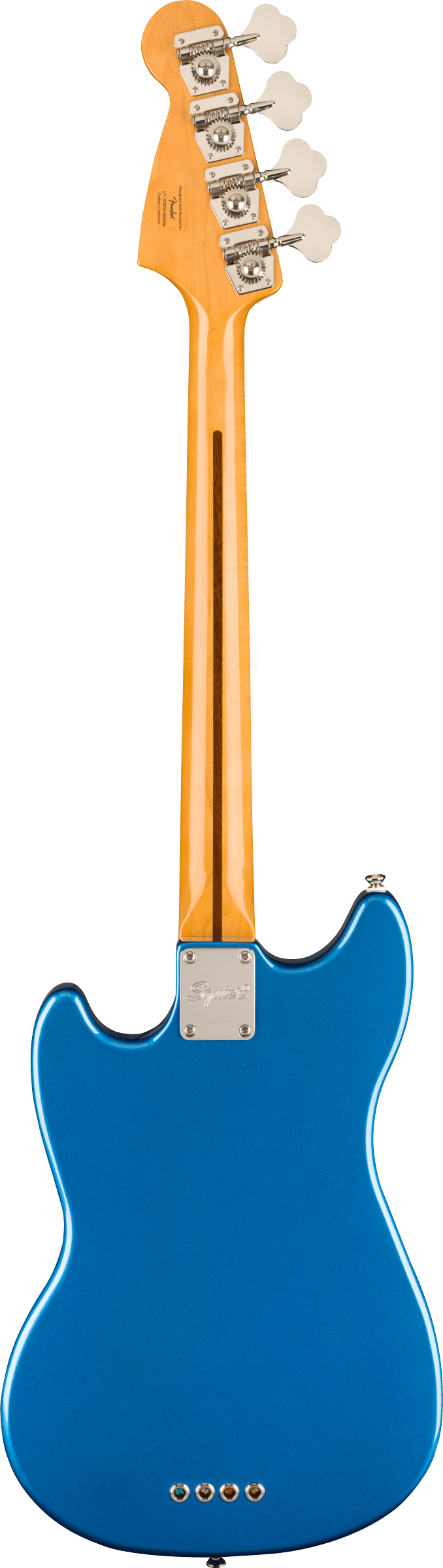 Squier FSR Classic Vibe 60s Competition Mustang Bass Parchment Pickguard Lake Placid Blue w/Olympic White Stripes